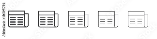 Newspaper icon Line graphics illustration symbol