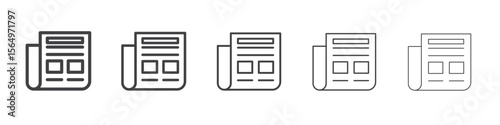 Newspaper icon Line graphics illustration symbol