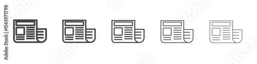 Newspaper icon Line graphics illustration symbol