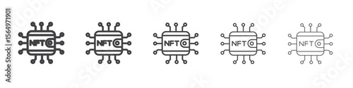 NFT wallet icon Line graphics illustration symbol