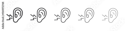 Otitis icon Line graphics illustration symbol