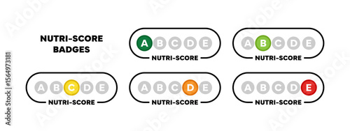 Nutri-score label for food. Healthy food