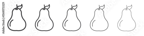 Pear icon Line graphics illustration symbol