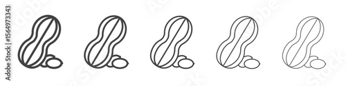 Peanut icon Line graphics illustration symbol