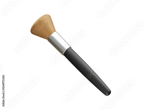 makeup brush for applying powder and cosmetics to the face icon 3d rendering illustration