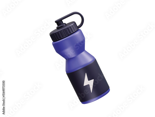 Water Bottle with Energy drink icon 3d illustration render