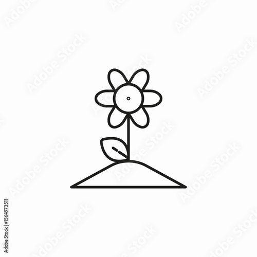 blooming garden flower icon sign vector