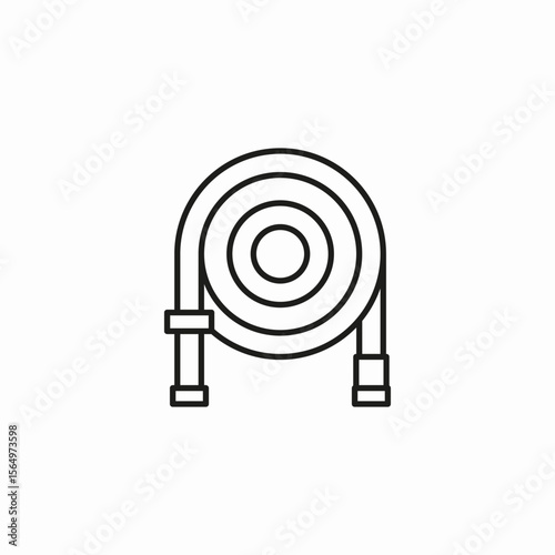 coiled hose pipe icon sign vector