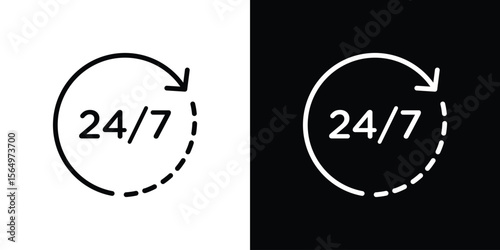 24 7 icon logo element. Vector illustration. EPS10