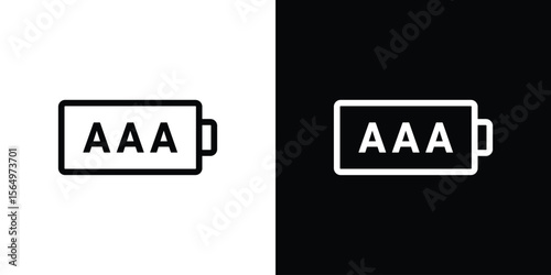 AAA battery icon logo element. Vector illustration. EPS10