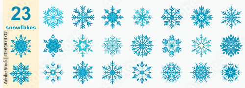A set of snowflakes for design. Holiday and party concept.