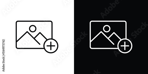 Add photos icon logo element. Vector illustration. EPS10