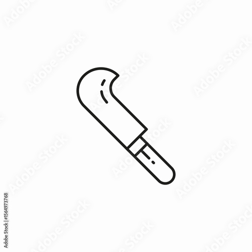 curved pruning knife icon sign vector