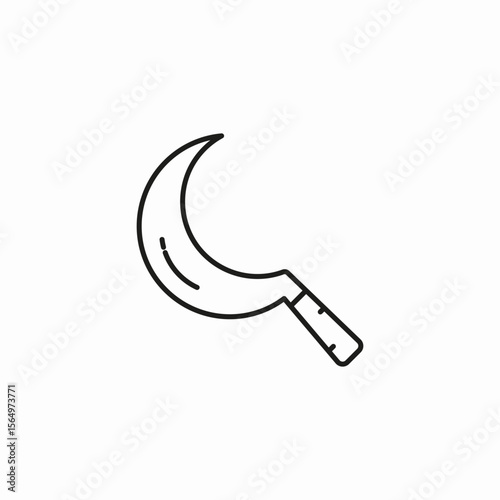 curved blade sickle icon sign vector
