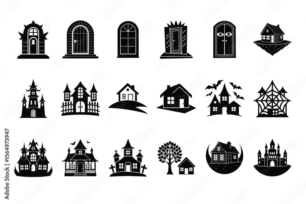 Fototapeta premium 20 Haunted House Vector Icon set