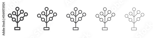 Phylogenetic tree icon Line graphics illustration symbol