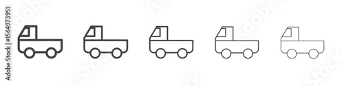 Pickup truck icon Line graphics illustration symbol