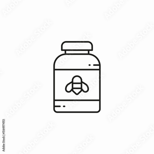 honey jar bee icon sign vector