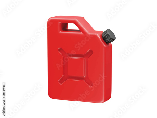 Red Gas Can Fuel Storage icon 3d render illustration