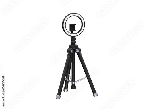 Ring Light with Tripod for Photography and Video Recording icon 3d rendering illustration