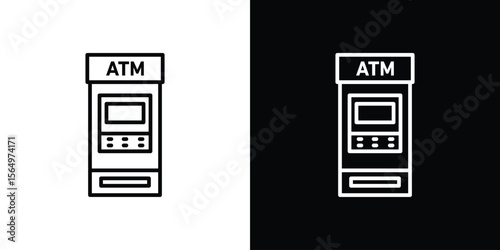 ATM machine icon logo element. Vector illustration. EPS10