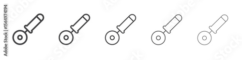 Pizza Cuttier icon Line graphics illustration symbol
