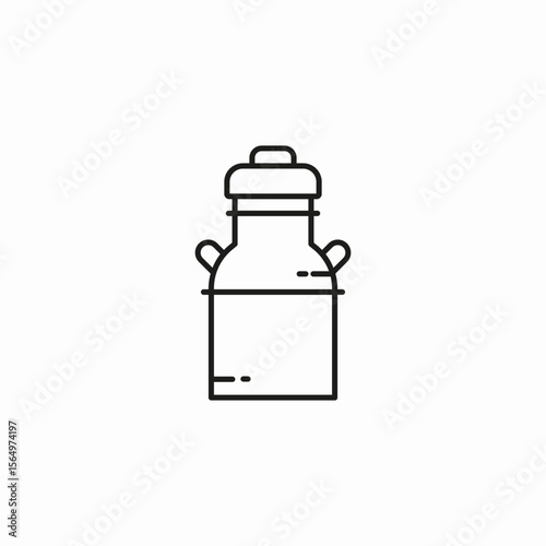 metal milk can icon sign vector
