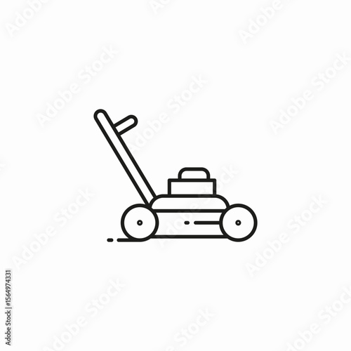 push lawn mower icon sign vector