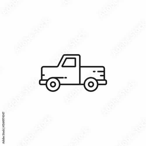 pickup truck vehicle icon sign vector