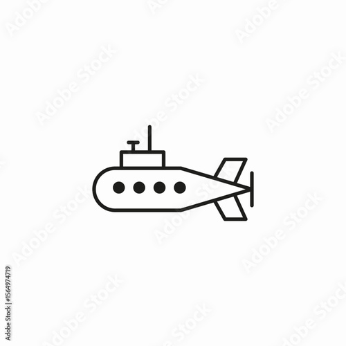 submarine with propeller icon sign vector