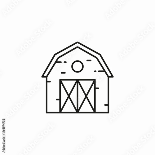traditional barn building icon sign vector