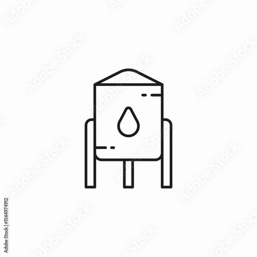 water storage tank icon sign vector