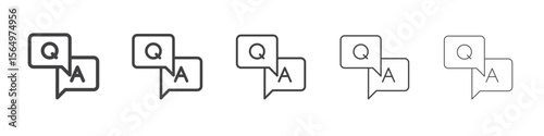 Questions and answers icon Line graphics illustration symbol