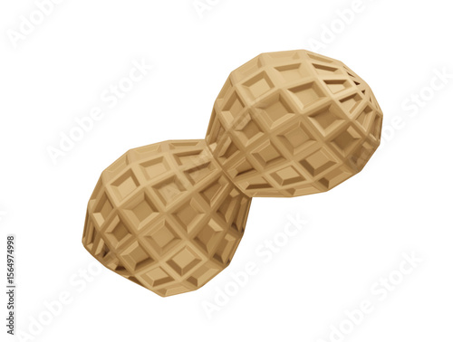 Peanut icon 3d rendering illustration