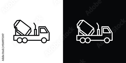 Cement truck icon logo element. Vector illustration. EPS10