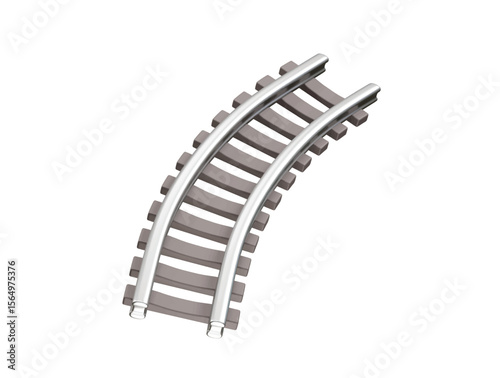 Train Tracks Illustration of Railroad and Transportation icon 3d. Rail way track icon 3d render