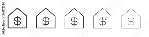 Real estate auction icon Line graphics illustration symbol