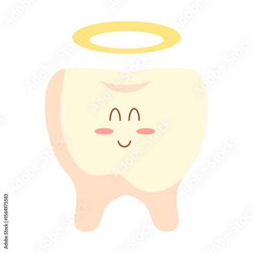 Cute Angel Tooth Cartoon Character Illustration