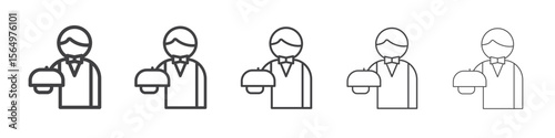 restaurant Waiter icon Line graphics illustration symbol