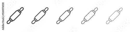 rolling pin icon Line graphics illustration symbol