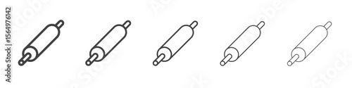 rolling pin icon Line graphics illustration symbol