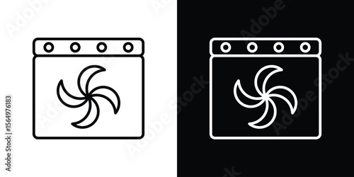 Convection turbofan stove icon logo element. Vector illustration. EPS10