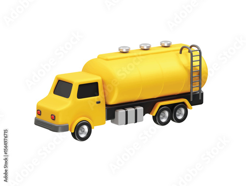 Fuel Tanker Truck icon 3d render illustration