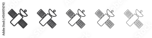 Satellite apparatus icon Line graphics illustration symbol