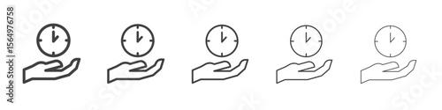save or care time icon Line graphics illustration symbol