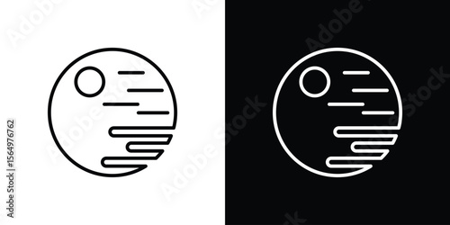 Death star icon logo element. Vector illustration. EPS10