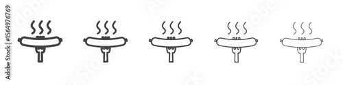 Sausage icon Line graphics illustration symbol