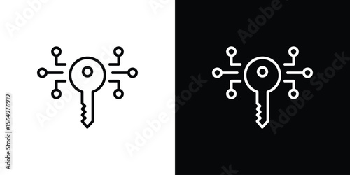 Digital key icon logo element. Vector illustration. EPS10