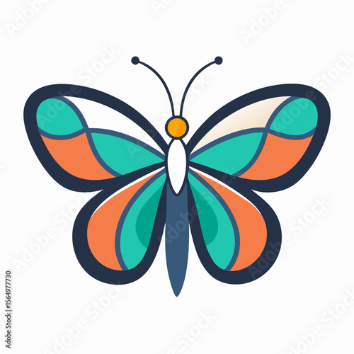 symmetrical butterfly icon vector format minima