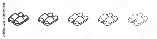 Slippers icon Line graphics illustration symbol